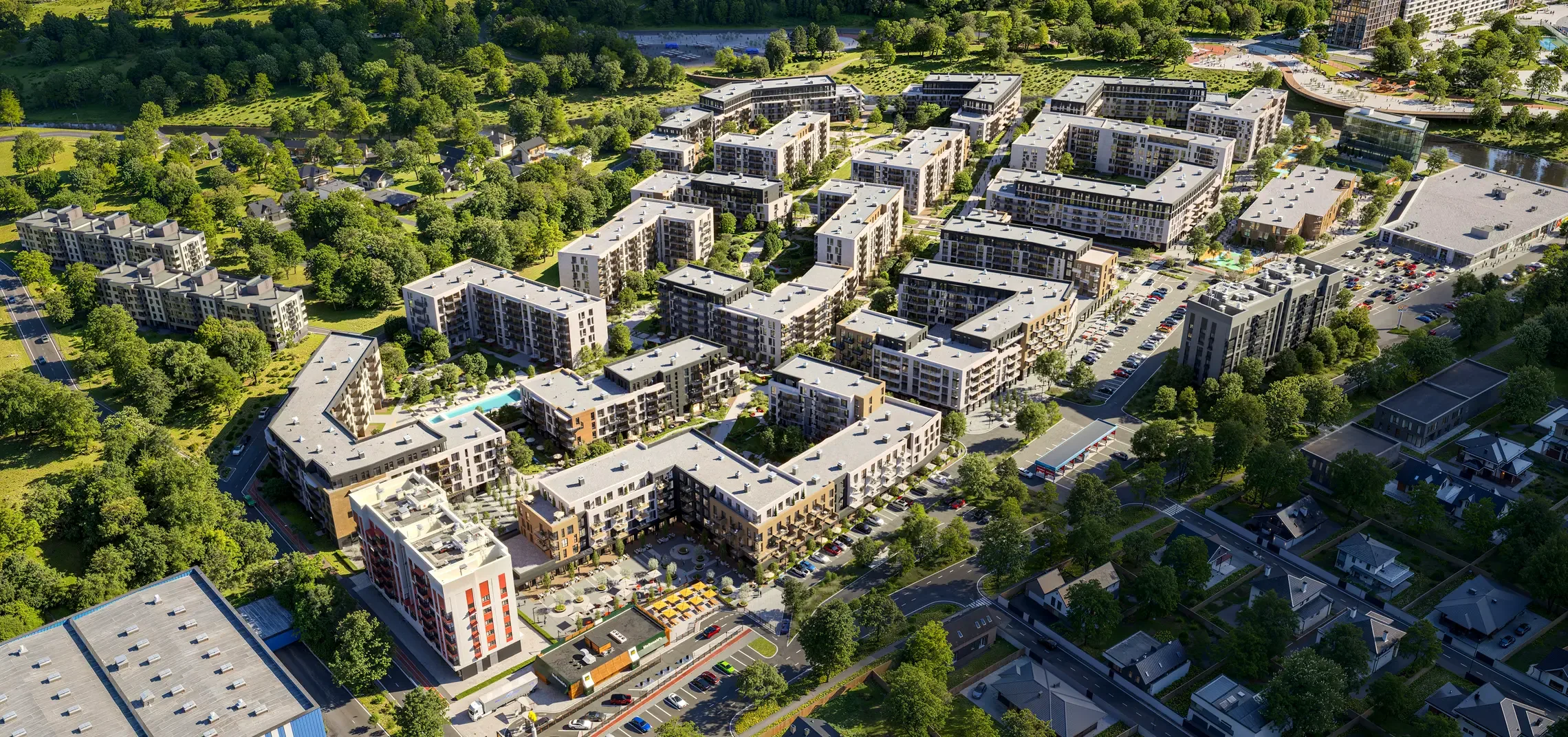 Central Park – residential complex, project visualisation