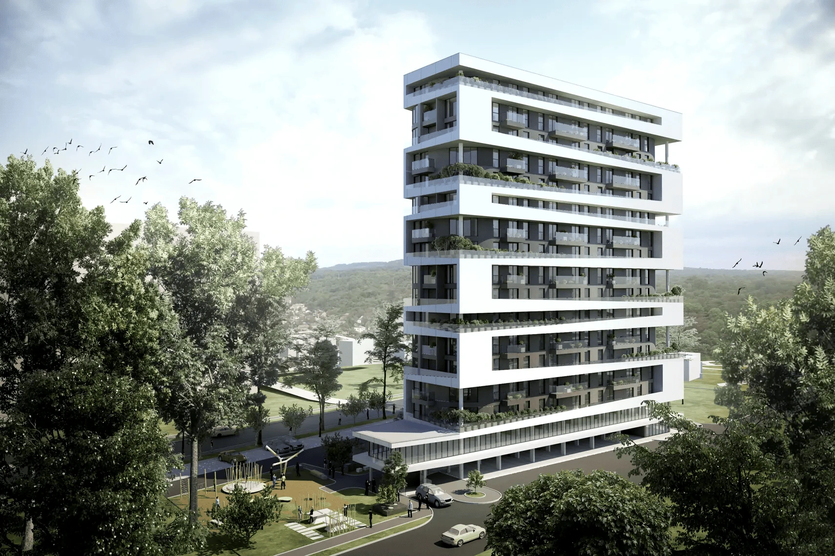 Varshavska – apartment building, project visualisation